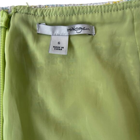 Halogen Bouclé style tweed Skirt Straight Knee-Length Green Check Pattern Size 6 - Picture 5 of 6